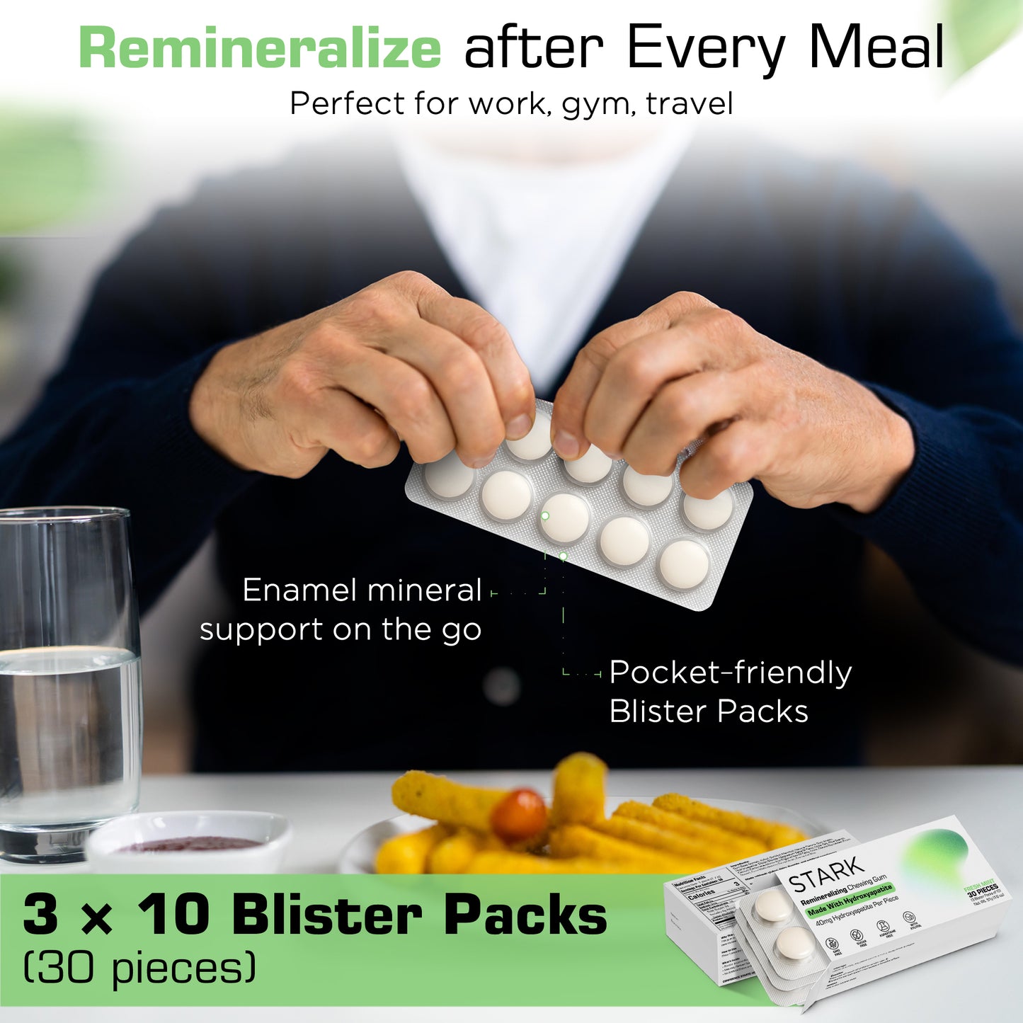 STARK Remineralizing Chewing Gum 30 Blister Pack